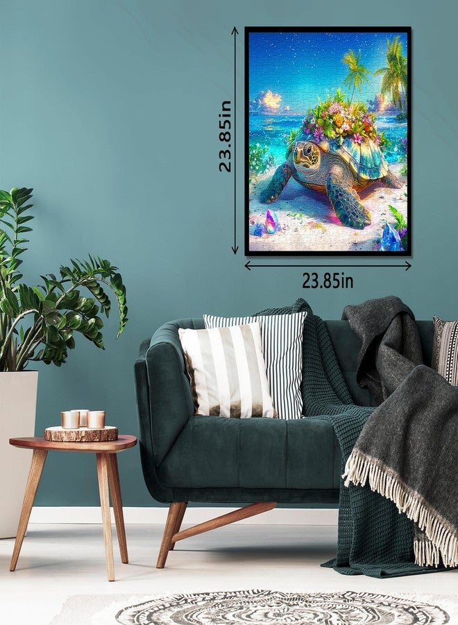 PPuzzling Sea Turtle Puzzles for Adults 1000 Pieces, Diamond Art Animal Jigsaw Puzzles, Challenging Beach Turtles Puzzle as Home Decor - Image 3