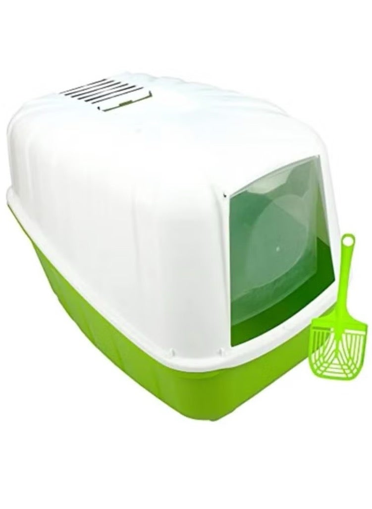 MPS2 Waste Sand Box With Replaceable Carbon Filter White/Green - Image 1