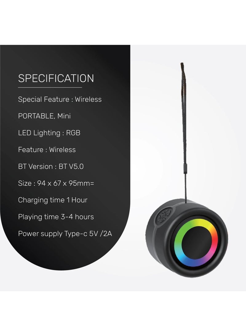 أب مكبر صوت بلوتوث فائق الصغر UP-6 مع وقت تشغيل يصل إلى 4 ساعات، ومدى بلوتوث يصل إلى 50 قدمًا، وجهير مُحسَّن - Image 4