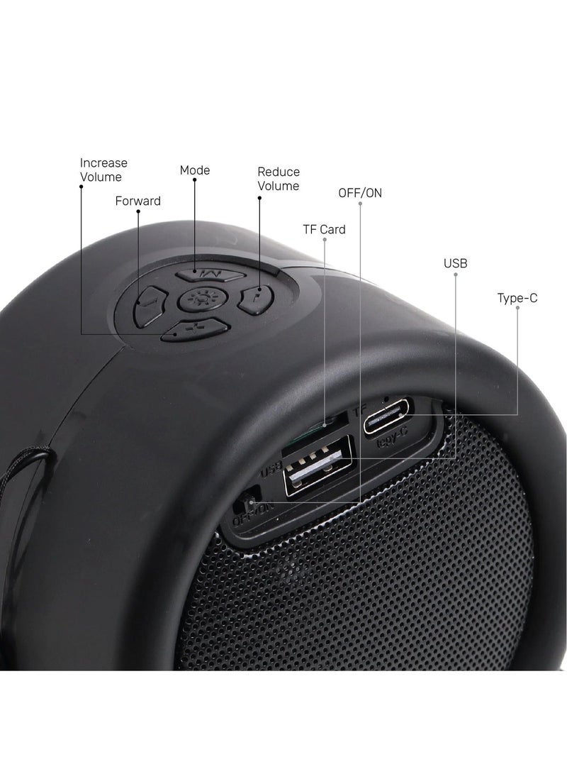 أب مكبر صوت بلوتوث فائق الصغر UP-6 مع وقت تشغيل يصل إلى 4 ساعات، ومدى بلوتوث يصل إلى 50 قدمًا، وجهير مُحسَّن - Image 3