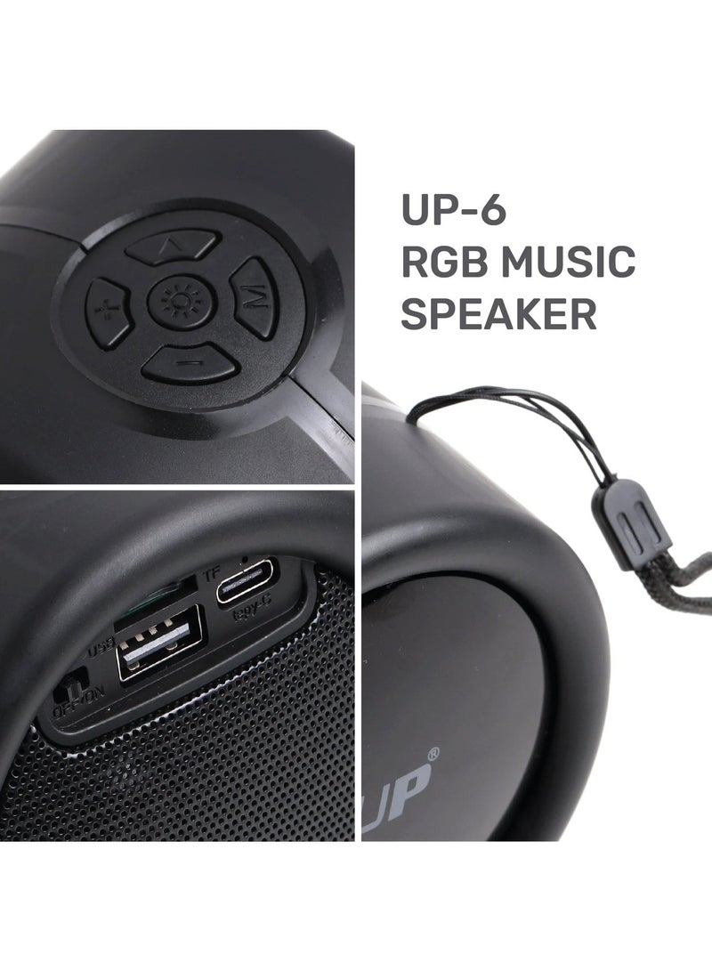 أب مكبر صوت بلوتوث فائق الصغر UP-6 مع وقت تشغيل يصل إلى 4 ساعات، ومدى بلوتوث يصل إلى 50 قدمًا، وجهير مُحسَّن - Image 2