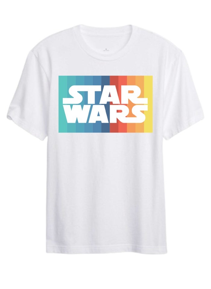 LOUD UNIVERSE Star Wars Graphic T-Shirt, White, Short Sleeve, Crew Neck  - Image 1