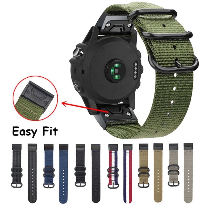 Bluejw Woven Sailcloth Watch Band for Garmin Fenix 8 51mm/Fenix 7X/Fenix 6/Fenix 5S/Enduro/Tactix 7 Pro, Rugged Sports Wrist Strap, Replace Watch Strap - Image 3