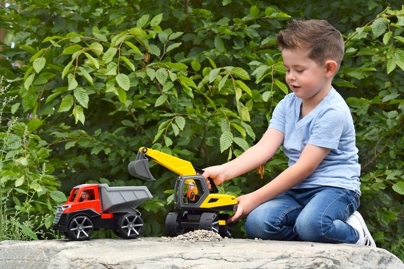 Lena 04511 TRUXX² Excavator, Construction Vehicle Approx. 35 cm, Robust Shovel Excavator with Functional Shovel and Fully Movable Toy Figure, for Children from 2 Years, Sand Excavator, Large - Image 4