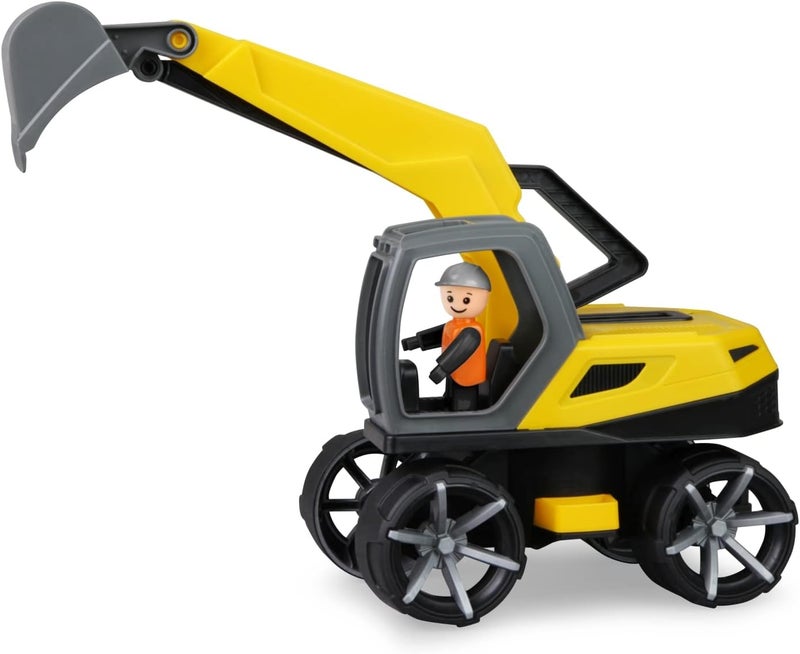 Lena 04511 TRUXX² Excavator, Construction Vehicle Approx. 35 cm, Robust Shovel Excavator with Functional Shovel and Fully Movable Toy Figure, for Children from 2 Years, Sand Excavator, Large - Image 1