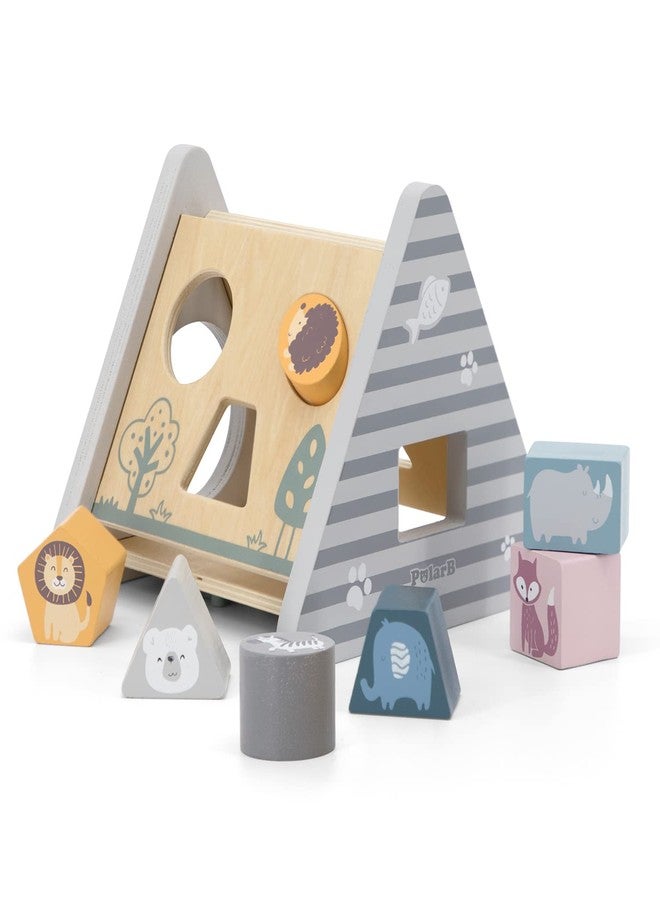 PolarB The Original Toy Company Viga Shape Sorter & Gear Play - PolarB Wood 5-in-1 Activity Toy - Image 1