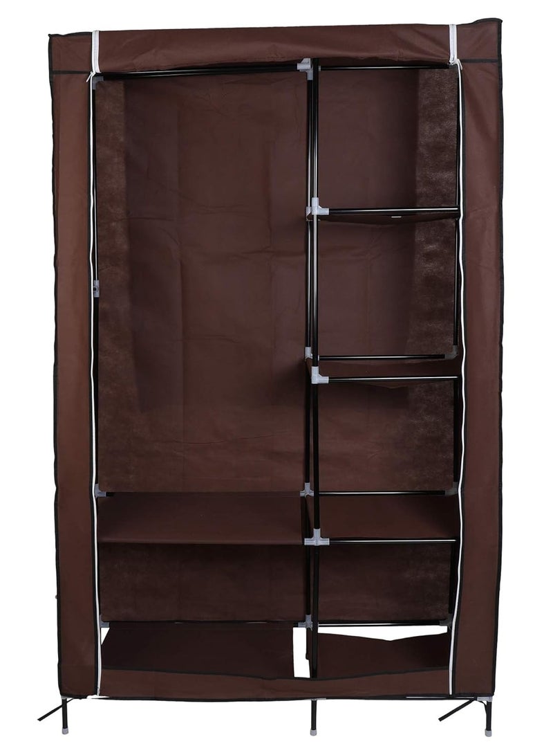 FEND NDL 88105 5 Tier Multi Purpose Wardrobe Storage Organizer Clothes Rack Brown - Image 2