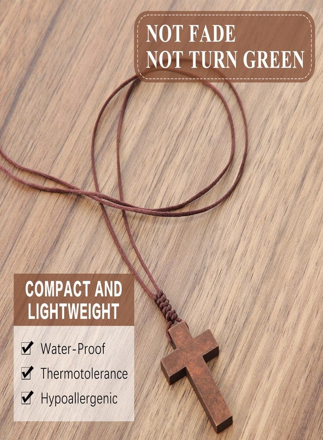 Ecation 200 Pcs Easter Wood Cross Necklace Bulk Chiristian Gift for Men Women Bible Verse Party Favor Wood Cross Pendant Crucifix - Image 2