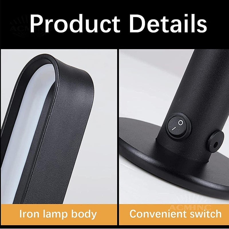 Sisliya Table Lamps Rechargeable Cordless Led Table Lamp Portable Outdoor Table Lamp Battery Operated in Black Bar Restaurant Garden Ambient Light Decorative Night White Light Warm Light - Image 5