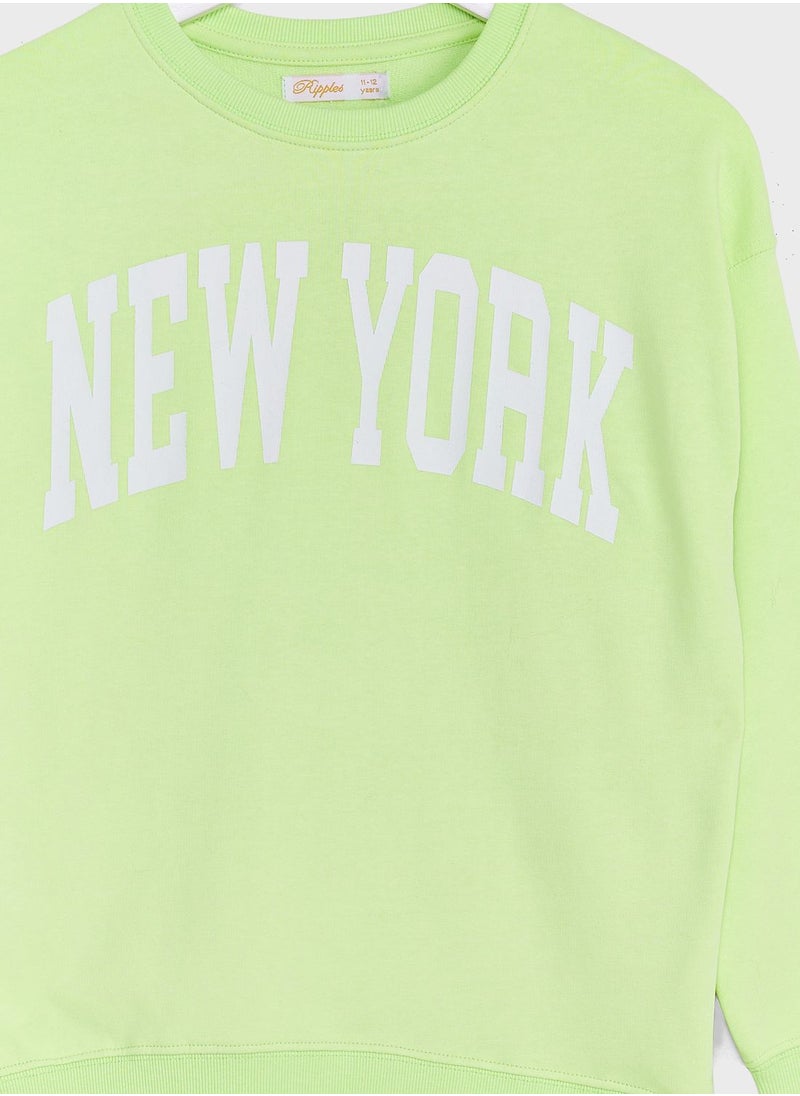 Ripples - Girls City Printing Sweatshirt - Image 1