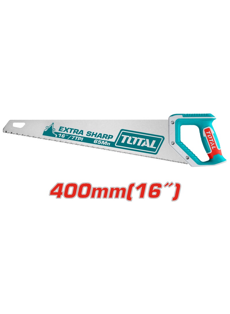 TOTAL TOTAL Extra Sharp Hand Saw, 400mm/16 inch, 7TPI, 65Mn Steel, Heat Treated  - Image 4