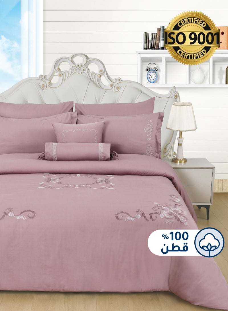 Master Home Textile MASTER Cotton Embroidery Comforter Sets, Fits 200 x 200 cm Double Size Bed, 8 Pcs King Size, 200 TC Cotton  - Image 1