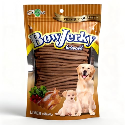 Bow Jerky Chicken Liver Dog Treats 800gm – High Protein Dog Treats for Training & Reward | Soft & Digestible Dog Snacks for Puppies & Adult Dogs | Healthy Jerky Sticks with Natural Ingredients - Image 1