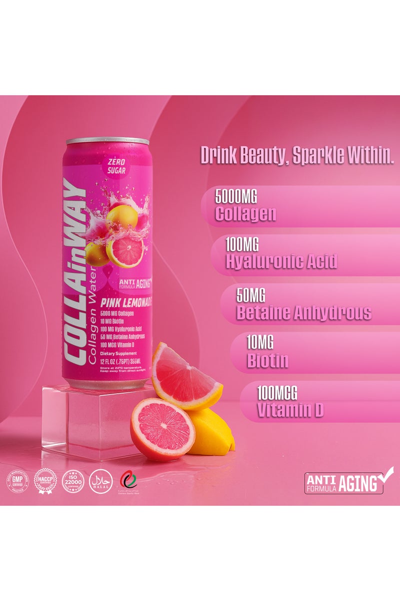 كولانواي كولاجين كولاين واي ٥٠٠٠ ملغ - خالي من السكر، ١٠ ملغ بيوتين، ١٠٠ ملغ حمض الهيالورونيك، ١٥٠ ملغ إل-جلوتاثيون، ١٠٠ ميكروغرام، إل-كارنيتين، ٠.٥ غرام، فيتامين د، كالسيوم - مرطب مضاد للشيخوخة (عبوة من ١٢ قطعة، نكهة بنك ليمونايد) - Image 4