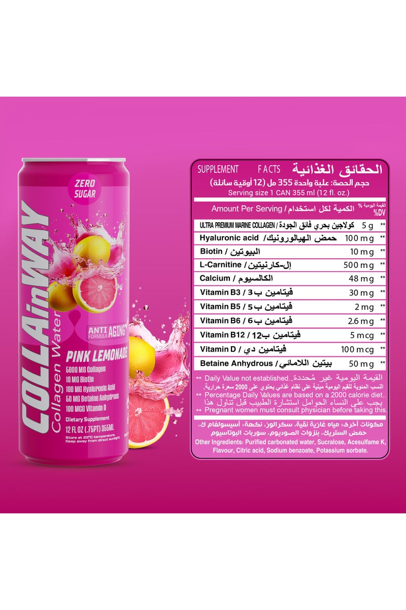 كولانواي كولاجين كولاين واي ٥٠٠٠ ملغ - خالي من السكر، ١٠ ملغ بيوتين، ١٠٠ ملغ حمض الهيالورونيك، ١٥٠ ملغ إل-جلوتاثيون، ١٠٠ ميكروغرام، إل-كارنيتين، ٠.٥ غرام، فيتامين د، كالسيوم - مرطب مضاد للشيخوخة (عبوة من ١٢ قطعة، نكهة بنك ليمونايد) - Image 3