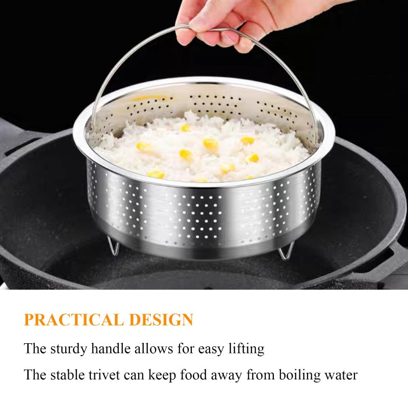 Qancesd Vegetable Steamer Basket, Veggie Steaming Basket for Cooking, Stainless Steel Steamer Insert for Pot, 7.9 inch - Image 3