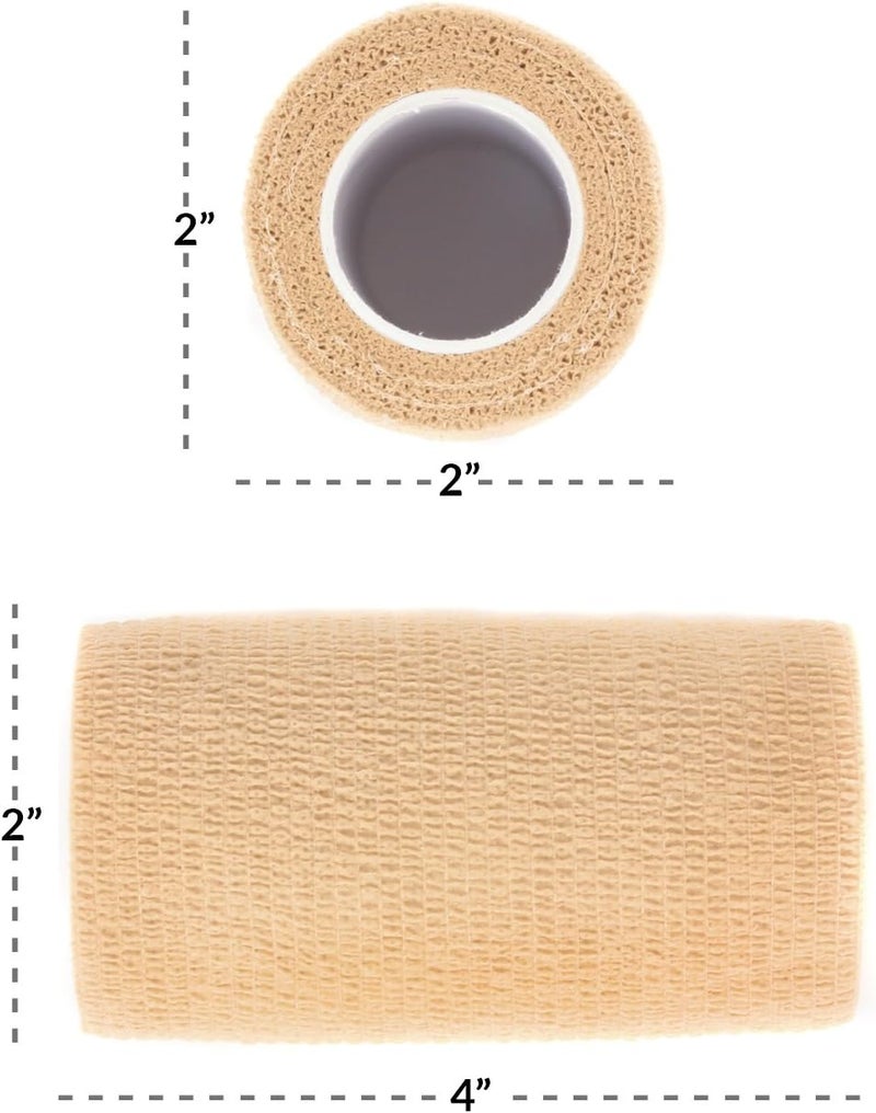 Ever Ready First Aid Self Adherent Cohesive Bandages 4 x 5 Yards  12 Count Tan - Image 3