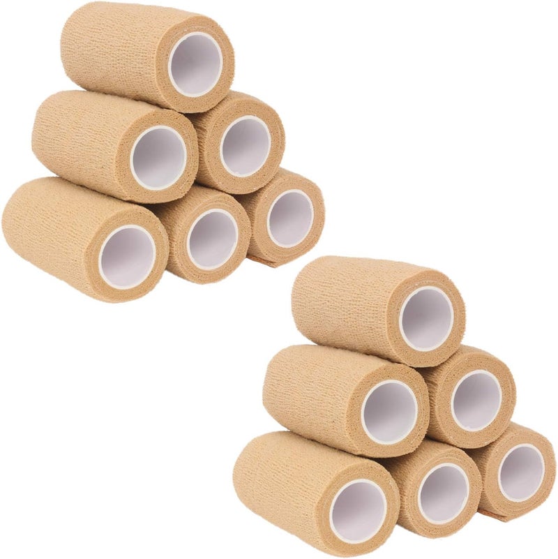 Ever Ready First Aid Self Adherent Cohesive Bandages 4 x 5 Yards  12 Count Tan - Image 1