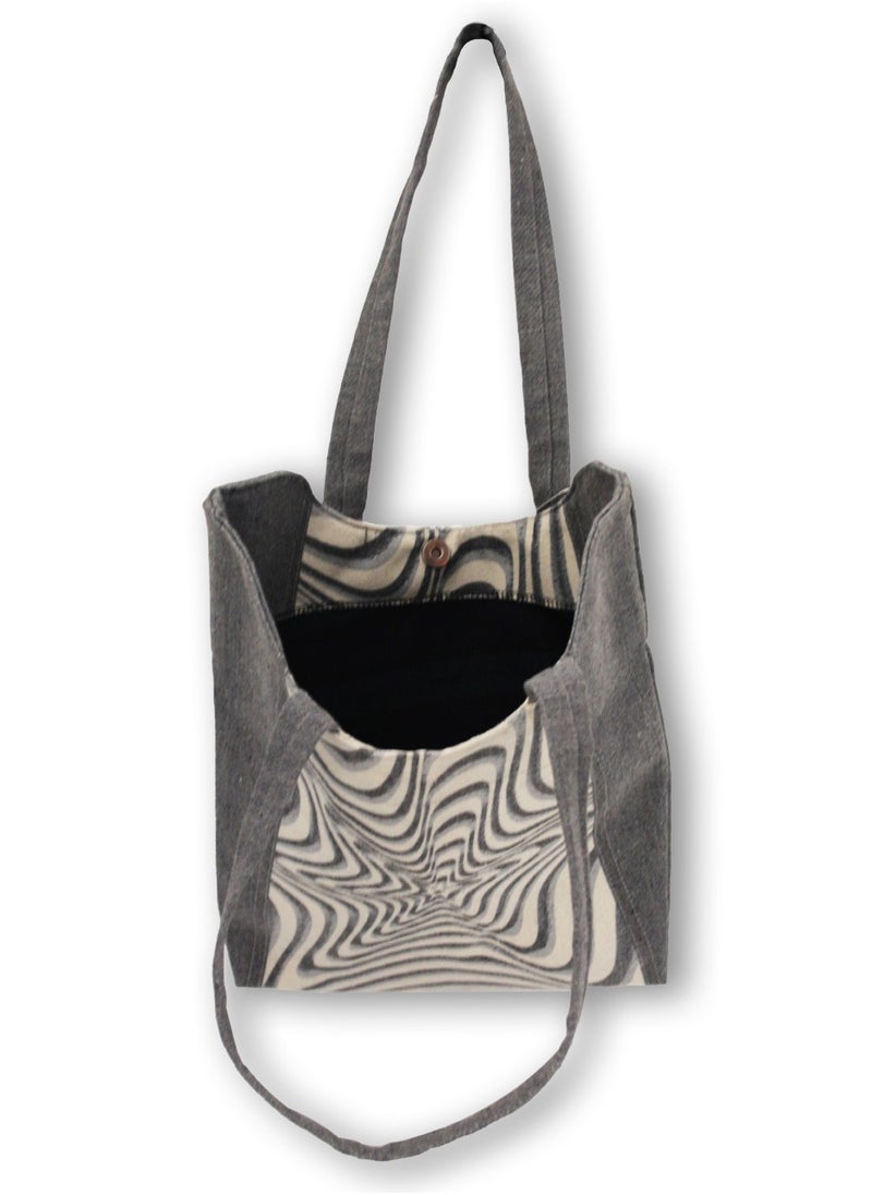 Gharibo Bags casual printed linen tote bag w230012b  - Image 3
