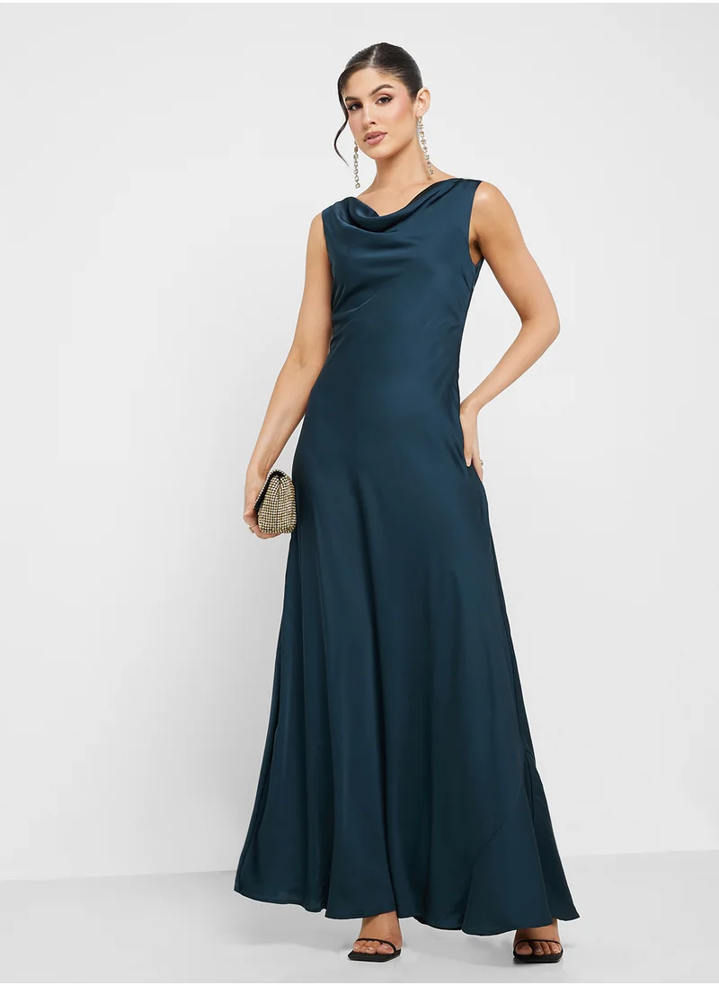 TFNC Cowl Neck Tiered Dress