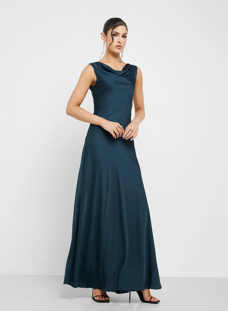 TFNC Cowl Neck Tiered Dress