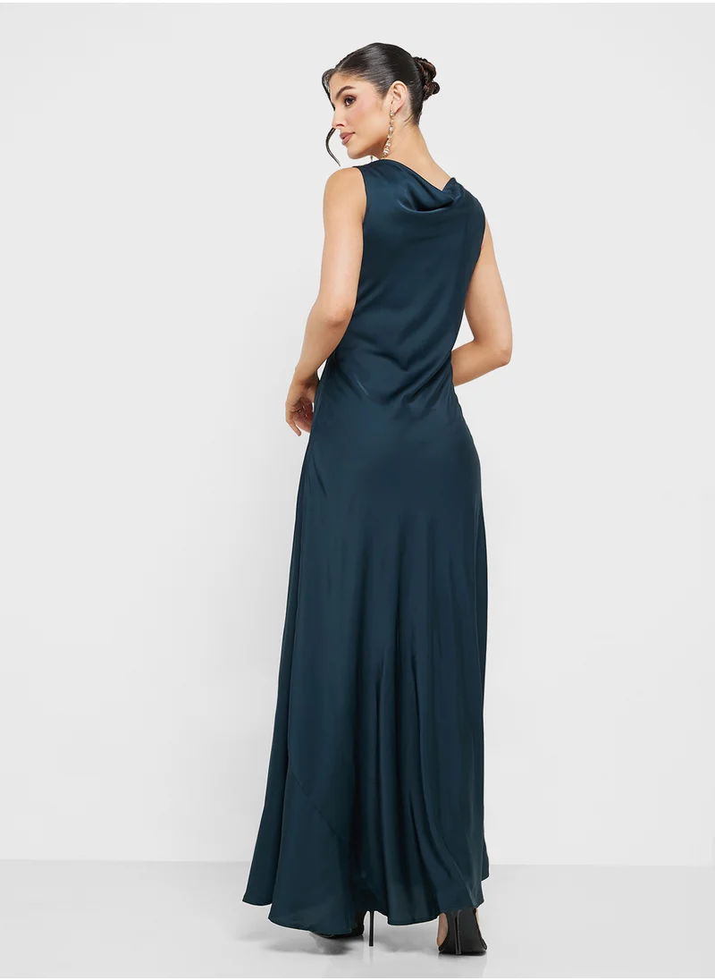 TFNC Cowl Neck Tiered Dress