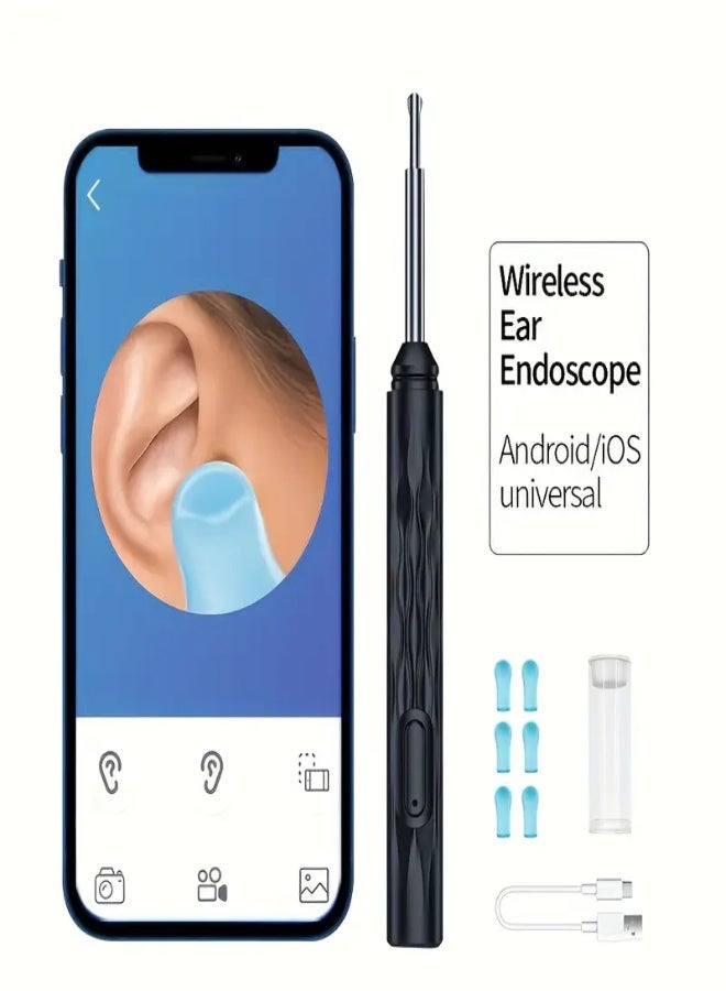 ارواق أداة تنظيف الأذن البصرية مع كاميرا وضوء – طقم إزالة شمع الأذن مكون من 8 قطع | جودة HD 1080P | أداة تنظيف الأذن اللاسلكية لهواتف iOS وAndroid | بطارية قابلة للشحن | هدية مثالية ليوم الأب والمناسبات - Image 2