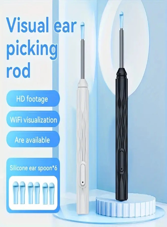 ارواق أداة تنظيف الأذن البصرية مع كاميرا وضوء – طقم إزالة شمع الأذن مكون من 8 قطع | جودة HD 1080P | أداة تنظيف الأذن اللاسلكية لهواتف iOS وAndroid | بطارية قابلة للشحن | هدية مثالية ليوم الأب والمناسبات - Image 5
