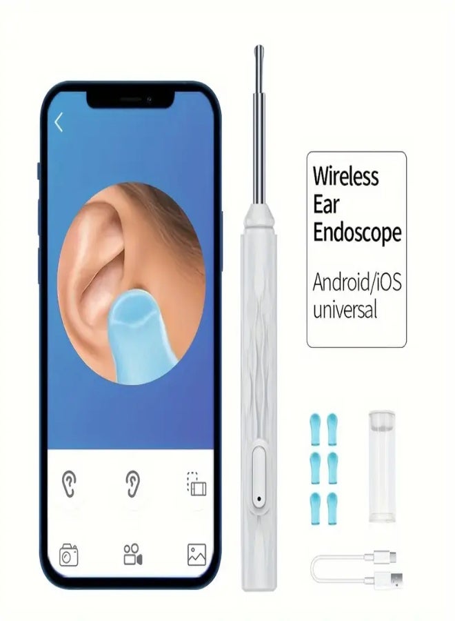 ارواق أداة تنظيف الأذن البصرية مع كاميرا وضوء – طقم إزالة شمع الأذن مكون من 8 قطع | جودة HD 1080P | أداة تنظيف الأذن اللاسلكية لهواتف iOS وAndroid | بطارية قابلة للشحن | هدية مثالية ليوم الأب والمناسبات - Image 3