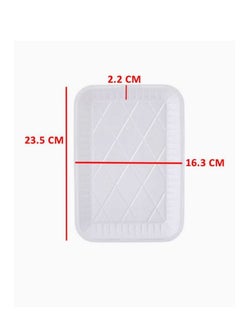 3P 150 white rectangular plastic plates 16 x 23 cm  - Image 3