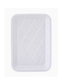 3P 150 white rectangular plastic plates 16 x 23 cm  - Image 2