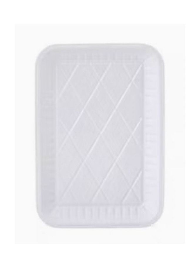 3P 150 white rectangular plastic plates 16 x 23 cm  - Image 2