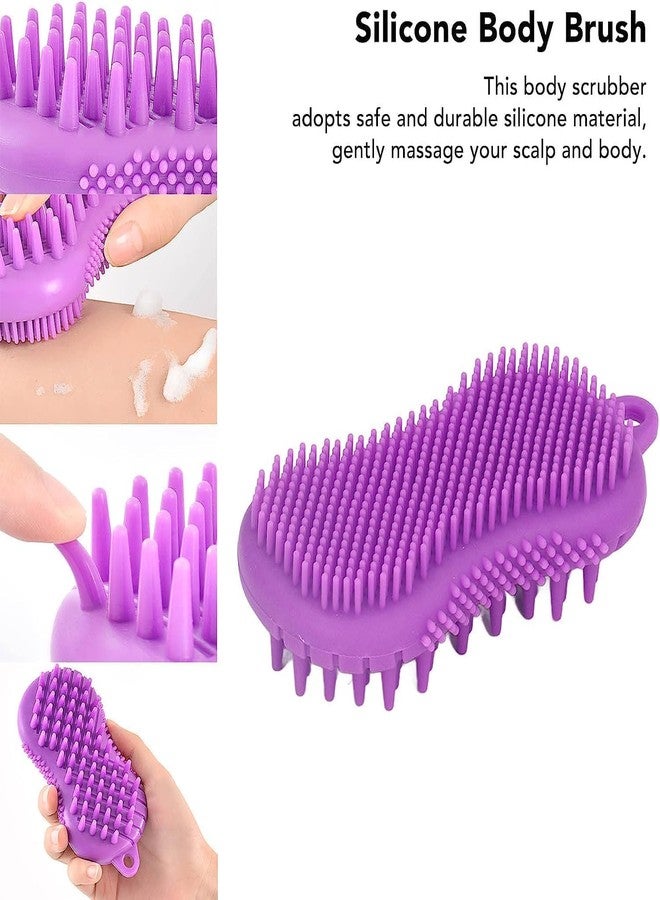 Toriox 3 in 1 Silicone Bath Back Scrubber, Silicone Manual Facial Cleansing Brush Body Brush for Women Men Baby Sensitive Skin, Easy to Clean - Image 4