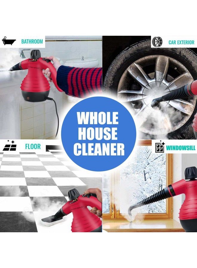 Comforday Handheld Steam Cleaner - Multi-Purpose Pressurized Steam Cleaner with Safety Lock for Stain Removal Carpet and Upholstery Cleaning - 9-Piece Accessory Kit Included (Upgrade) (red) - Image 4