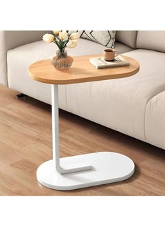 Lesha C Shaped End Table, Side Table for Couch and Bed, Small Side Table, TV Tray Table for Small Spaces, Living Room, Bedroom, Rustic Snack Table  - Image 1