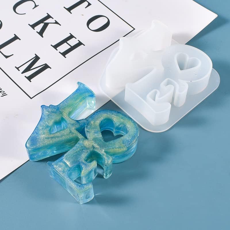 Snoogg DIY Crystal Epoxy Resin Mold 8.8 CM Love Pendant Irregular Decorative Pendant Silicone Mold DIY Wedding Valentine's Day - Image 3