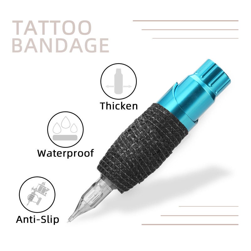 Tattoo Grip Cover Wrap - 2m Black Disposable Cohesive Tattoo Grip Tape Wrap Elastic Bandage Rolls Self-Adherent Tape for Tattoo Machine Grip Tube Accessories, Sports Tape（blue) - Image 5