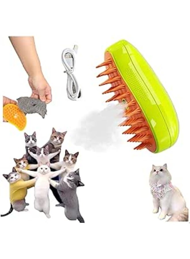 فرشاة بخار للقطط، 3 في 1 فرشاة بخارية للتساقط، فرشاة بخارية للقطط للتدليك، فرشاة متعددة الوظائف للعناية بالقطط، مشط أداة إزالة شعر الحيوانات الأليفة للقطط والكلاب - Image 1