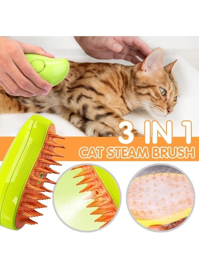 فرشاة بخار للقطط، 3 في 1 فرشاة بخارية للتساقط، فرشاة بخارية للقطط للتدليك، فرشاة متعددة الوظائف للعناية بالقطط، مشط أداة إزالة شعر الحيوانات الأليفة للقطط والكلاب - Image 3