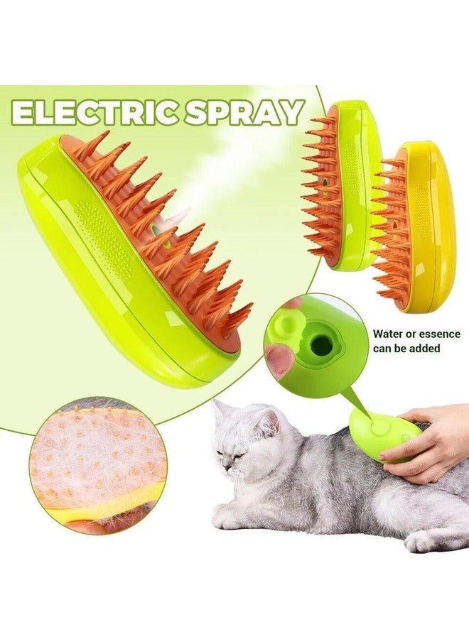 فرشاة بخار للقطط، 3 في 1 فرشاة بخارية للتساقط، فرشاة بخارية للقطط للتدليك، فرشاة متعددة الوظائف للعناية بالقطط، مشط أداة إزالة شعر الحيوانات الأليفة للقطط والكلاب - Image 4