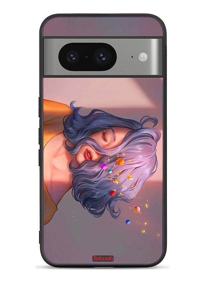 Tolwak Google Pixel 8 Protective Case Cover Girl And Space Art - Image 1