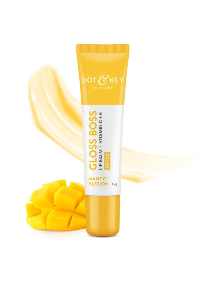 Dot & Key Mango Passion Non Tinted & Colorless Lip Balm for Men & Women with SPF 50 (12gm) | Moisturization | Winter Care Lip Balm for Moisturized Lips| For Smoky, Dark & Dry Lips - Image 1