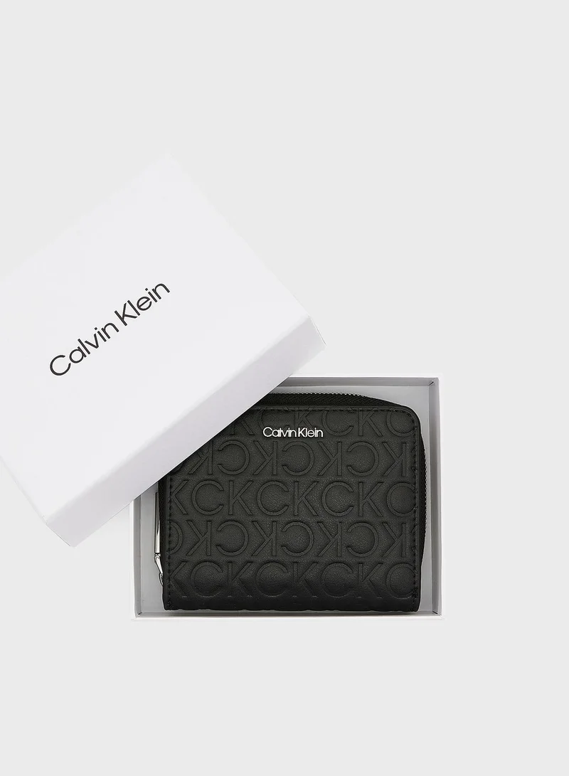 CALVIN KLEIN Must Embossed Zip Around Wallet
