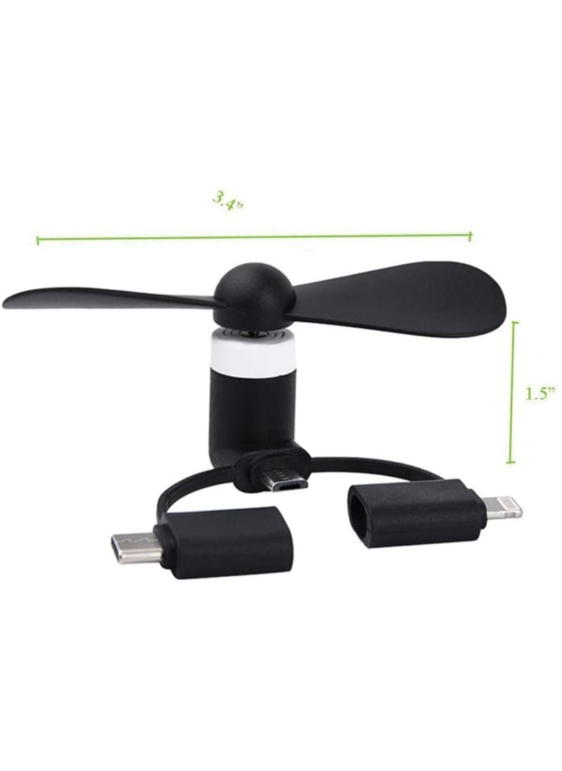 Oasisgalore - Mini Cell Phone Fan 3-in-1 Mobile Phone Fans Compatible with Smartphone(6-Pack) - Image 1