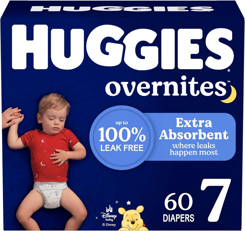 HUGGIES حفاضات هاجيز أفرنايتس مقاس 7 - 60 قطعة - Image 1