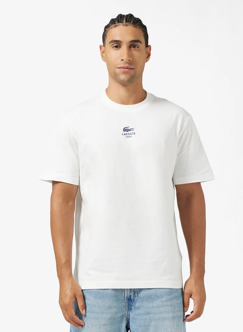 لاكوست Signature Print Crew Neck T-Shirt