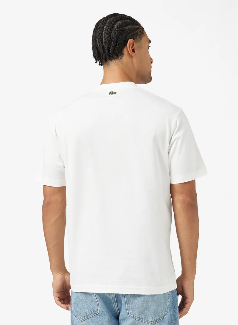 لاكوست Signature Print Crew Neck T-Shirt