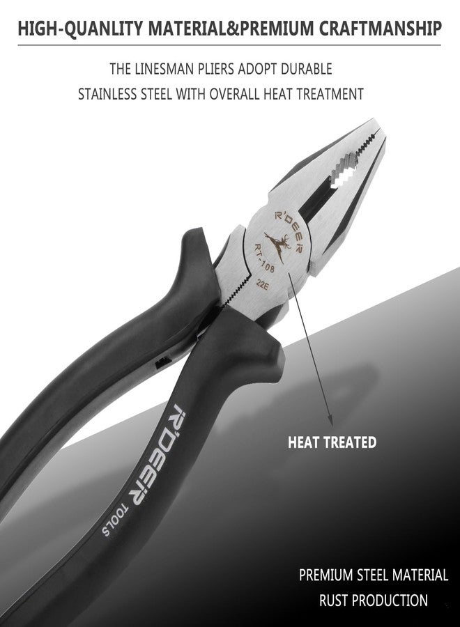 Rongon Multi-Tool Plier, Stripped Screw Extractor Pliers,Side Cutter Linemans Pliers, Damaged Screw Removal Tool for Cutting Wires Craft, Comfort Grip Handle - Image 3