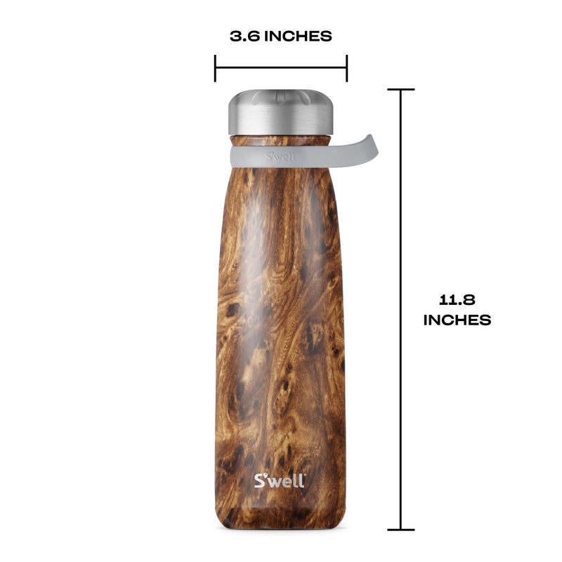 S'well سفيل مسافر من الفولاذ المقاوم للصدأ مع مقبض، 40 أونصة، خشب تيك، حاويات معزولة ثلاثية الطبقات تحافظ على المشروبات باردة لمدة 60 ساعة وساخنة لمدة 20، خالية من BPA، سهلة الحمل أثناء التنقل - Image 4