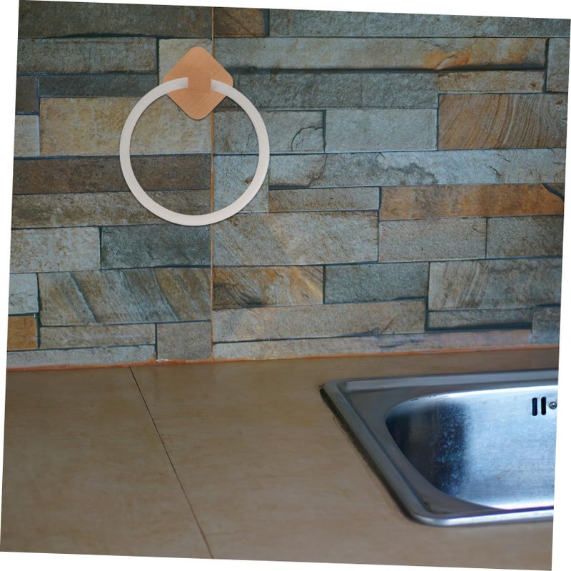 Sturdy Wooden Towel Ring Wall Mounted For Bathroom And Kitchen Towel Holder - Image 5